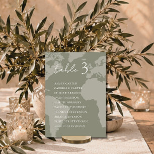 Cartão de Assento de Mesa de Casamento com Mapa Ve