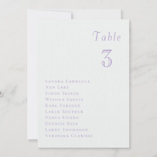 Cartão de Assento de Mesa de Casamento Floral Lilá