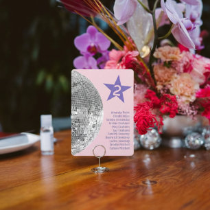 Cartão de Assento de Mesa de Casamento Prata Retro