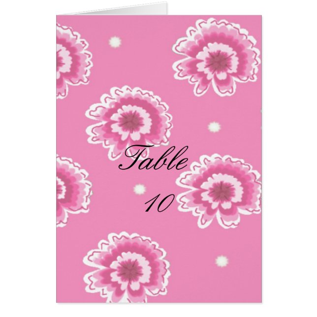Cartão de Assento de Mesa Floral Rosa (Frente)