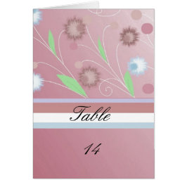 Cartão de Assento de Mesa Floral Rosa