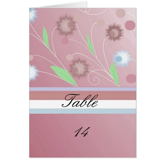 Cartão de Assento de Mesa Floral Rosa (Frente)