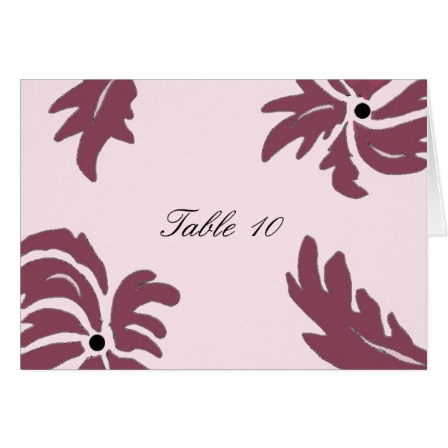 Cartão de Assento de Mesa Floral Rosa (Frente horizontal)