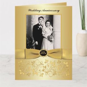 Cartão de Assinatura de Convidado de Foto do 50º A