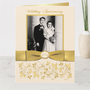 Cartão de Assinatura de Convidado de Foto do 50º A