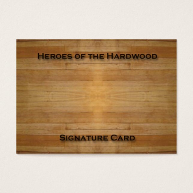 Cartão de assinatura do vazio para autógrafos de b (Frente)