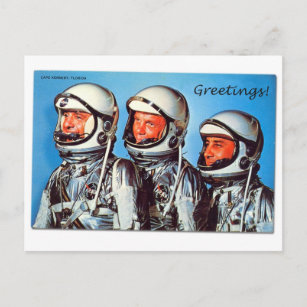 Cartão de Astronauta Vintage Retro Kitsch Sci Fi N