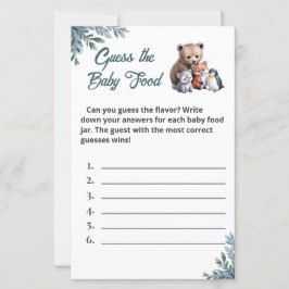Cartão de Atividade de Comida de Bebê com Floco de
