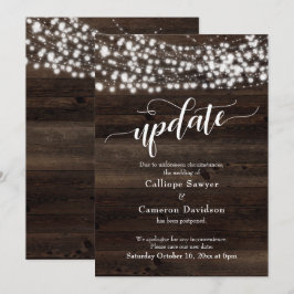 Cartão de Atualização de Casamento Adiado Rustic W
