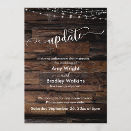 Cartão de Atualização de Casamento Adiando Luzes d