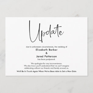 Cartão de Atualização de Casamento Simples e El