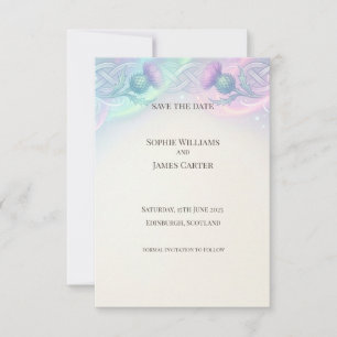 Cartão de Aurora Celtic Thistle Save The Date