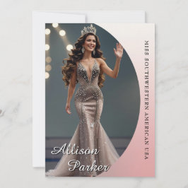 Cartão de Autógrafo de Concurso Pink Ombre Pageant