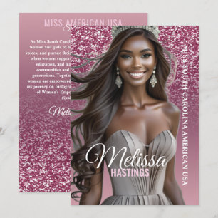 Cartão de Autógrafo de Desfile Rose Gold Sparkle P