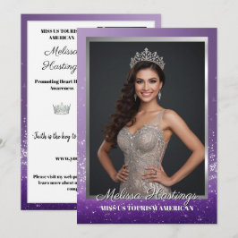 Cartão de Autógrafo Miss Concurso Estilo Brilho Ro