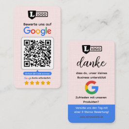 Cartão de avaliação do Google com cartão de visita