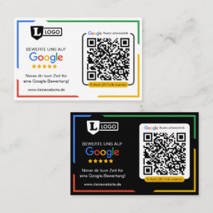 Cartão de avaliação Google com cartão de visita co