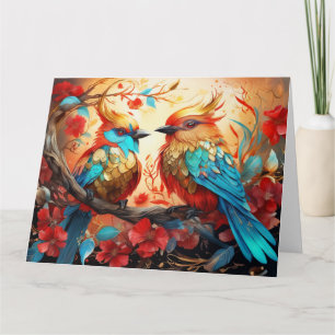 Cartão de Ave de Fantasia Colorida