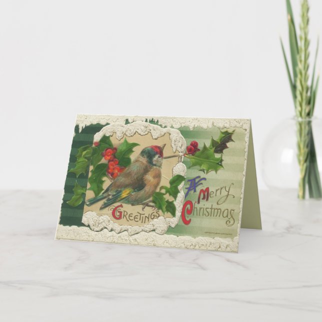 Cartão de Ave de Natal Vitoriano (Frente)