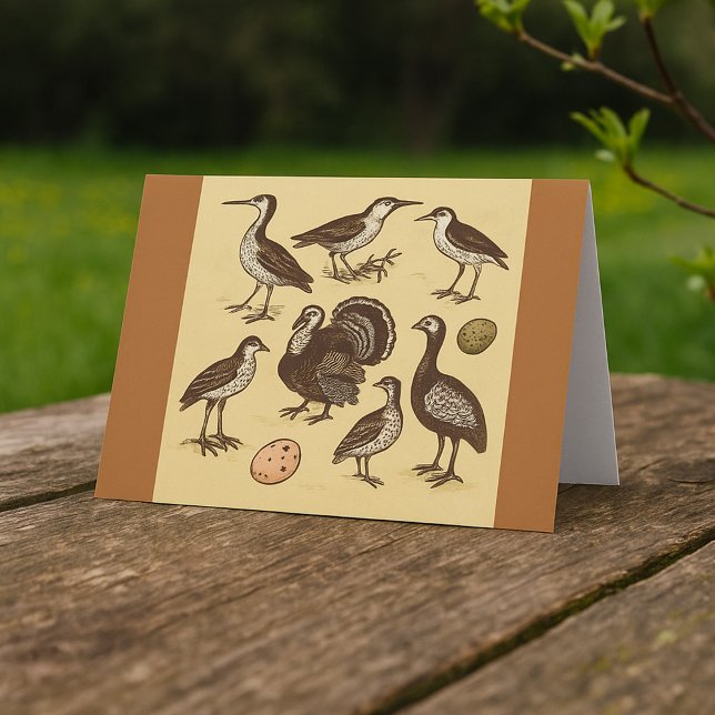 Cartão de Aves do Estilo Vintage (Criador carregado)