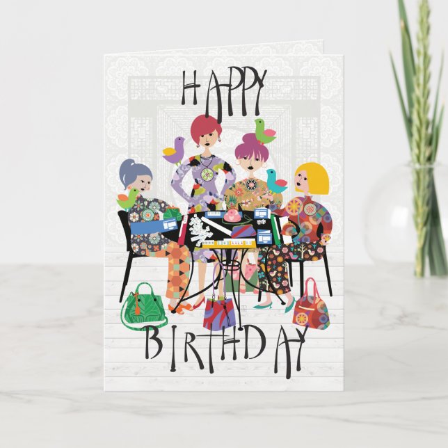 Cartão de Aves Mah Jongg (Frente)