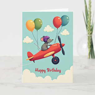 Cartão de Aviador de Voo de Aniversário