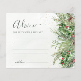 Cartão de Aviso Botânico de Casamento de Inverno V