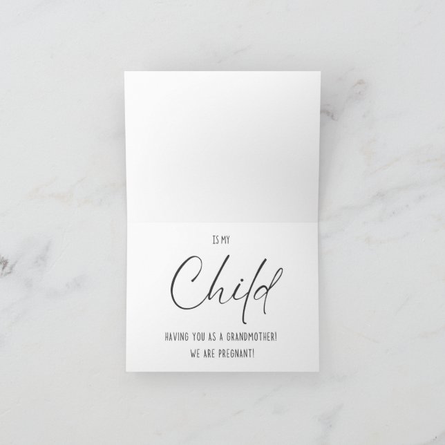 Cartão de aviso de bebê e gravidez para avó (Interior)