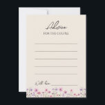 Cartão de Aviso de Casamento de Beige de Flor Selv<br><div class="desc">Este moderno cartão de conselho de casamento beige de flor silvestre apresenta um fundo bege quente adornado com flores silvestres cor-de-água rosa e roxas vibrantes, evocando uma sensação de romance eterno. O casamento do boneco rústico e elegante faz com que este design seja perfeito para casais que buscam uma estética...</div>
