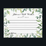 Cartão de Aviso de Casamento de Folhagem Verde Tro<br><div class="desc">Este elegante cartão de conselho de folhagem tropical é perfeito para um casamento moderno. Esta design desenhada à mão apresenta uma aquarela com lindas folhas verdes. Estas cartas são perfeitas para um casamento, chá de panela, chá de fraldas, festa de formatura e muito mais. Personalize as cartas com os nomes...</div>