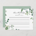 Cartão de Aviso de Casamento de Foliage do Script<br><div class="desc">Este cartão de conselho de casamento de foliagem de escrita de caligrafia é perfeito para um casamento moderno. O design apresenta galhos e folhas botânicas elegantes e desenhadas a aquarela, desenhadas à mão, em belos buquês e padrões geométricos. Estas cartas são perfeitas para um casamento, chá de panela, chá de...</div>