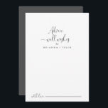 Cartão de Aviso de Casamento de Script de rico<br><div class="desc">Este cartão de rico de boas intenções de casamento é perfeito para um casamento moderno. O design simples e elegante apresenta a tipografia de scripts clássicos e ricos em preto e branco. Estas cartas são perfeitas para um casamento, chá de panela, chá de fraldas, festa de formatura e muito mais....</div>