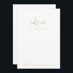 Cartão de Aviso de Casamento de Script de Rico de<br><div class="desc">Este cartão de conselho de casamento com o rico de ouro é perfeito para um casamento rústico. O design simples e elegante apresenta a tipografia clássica e de rico em ouro. Estas cartas são perfeitas para um casamento, chá de panela, chá de fraldas, festa de formatura e muito mais. Personalize...</div>