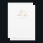Cartão de Aviso de Casamento de Script de Rico Dou<br><div class="desc">Este guião de rico de ouro que deseja um cartão de aconselhamento é perfeito para um casamento rústico. O design simples e elegante apresenta a tipografia clássica e de rico em ouro. Estas cartas são perfeitas para um casamento, chá de panela, chá de fraldas, festa de formatura e muito mais....</div>