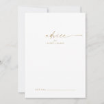 Cartão de Aviso de Casamento de Script Dourado Mod<br><div class="desc">Este cartão de casamento de guião dourado moderno é perfeito para um casamento minimalista e pode ser usado para qualquer evento. O simples design de cor amarela apresenta uma tipografia industrial única, com estilo boho moderno. Personalizável em qualquer cor. Mantenha o design mínimo e elegante, como está, ou personalize-o adicionando...</div>