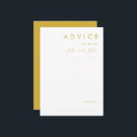 Cartão de Aviso de Casamento Dourado Minimalista M<br><div class="desc">Este cartão de conselho Dourado e minimalista moderno é perfeito para o seu casamento clássico. Seu design abstrato simples, único, acompanhado de um roteiro mínimo contemporâneo e paleta dourada dá a este produto uma sensação de luxo formal elegante enquanto permanece simplista, boêmica. Mantenha-o como está ou escolha personalizá-lo com trabalho...</div>