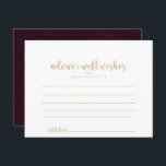 Cartão de Aviso de Casamento Dourado para Caligraf<br><div class="desc">Este cartão de conselho de caligrafia em ouro é perfeito para um casamento rústico. O design simples e elegante apresenta uma tipografia de rico e escrita dourada em fundo branco e marrom.Estas cartas são perfeitas para um casamento, chá de panela, chá de fraldas, festa de formatura e muito mais. Personalize...</div>