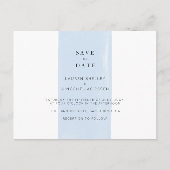 Cartão de aviso de casamento em aquarela simples (Frente)