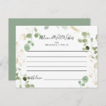 Cartão de Aviso de Casamento Eucalyptus Dourado Co<br><div class="desc">Este cartão de conselho de casamento de eucalipto, confete de ouro, é perfeito para um casamento rústico. O design apresenta uma folhagem verde de aqualyptus com dourado confetti. Estas cartas são perfeitas para um casamento, chá de panela, chá de fraldas, festa de formatura e muito mais. Personalize as cartas com...</div>