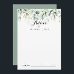 Cartão de Aviso de Casamento Eucalyptus Greenery<br><div class="desc">Este cartão de conselho de casamento de eucalipto-água verde é perfeito para um casamento rústico. Este design artístico apresenta uma cor aquosa, desenhada à mão, uma folhagem verde de eucalipto, inspiradora beleza natural. Estas cartas são perfeitas para um casamento, chá de panela, chá de fraldas, festa de formatura e muito...</div>