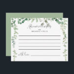 Cartão de Aviso de Casamento Eucalyptus Verde Mini<br><div class="desc">Este cartão verde minimalista de casamento do eucalipto é perfeito para um casamento moderno. O design apresenta galhos e folhas botânicas elegantes e desenhadas a aquarela, desenhadas à mão, adornando quadros geométricos. Estas cartas são perfeitas para um casamento, chá de panela, chá de fraldas, festa de formatura e muito mais....</div>