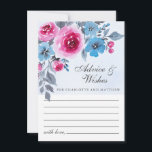 Cartão de Aviso de Casamento Floral de Cor Azul Mo<br><div class="desc">Cartão romântico e moderno de conselhos e desejos de casamento com design floral de cor d'água num fundo azul pálido.</div>
