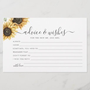 Cartão de Aviso de Casamento Floral de Sunflower E
