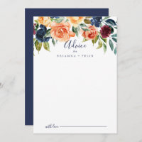 Cartão de Aviso de Casamento Floral Multicolor Ele