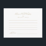 Cartão de Aviso de Casamento Minimalista Dourado<br><div class="desc">Este cartão de conselho minimalista de ouro é perfeito para um casamento moderno. A design apresenta uma bela fonte em ouro. Estas cartas são perfeitas para um casamento, chá de panela, chá de fraldas, festa de formatura e muito mais. Personalize as cartas com os nomes da noiva e do noivo,...</div>