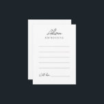 Cartão de Aviso de Casamento Minimalista Simples<br><div class="desc">Este simples cartão de conselho minimalista é perfeito para o seu elegante casamento moderno. Este design apresenta um guião preto simples sobre um fundo branco brilhante neutro para corresponder ao seu casamento clássico tradicional ou ao casamento de boho minimalista no primavera, verão, outono ou inverno. Por favor, sinta-se à vontade...</div>