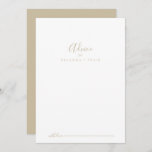 Cartão de Aviso de Casamento Simples e Dourado<br><div class="desc">Este simples cartão de conselho minimalista de ouro é perfeito para um casamento moderno. O design simples e elegante apresenta a tipografia clássica e de rico em ouro. Estas cartas são perfeitas para um casamento, chá de panela, chá de fraldas, festa de formatura e muito mais. Personalize as cartas com...</div>