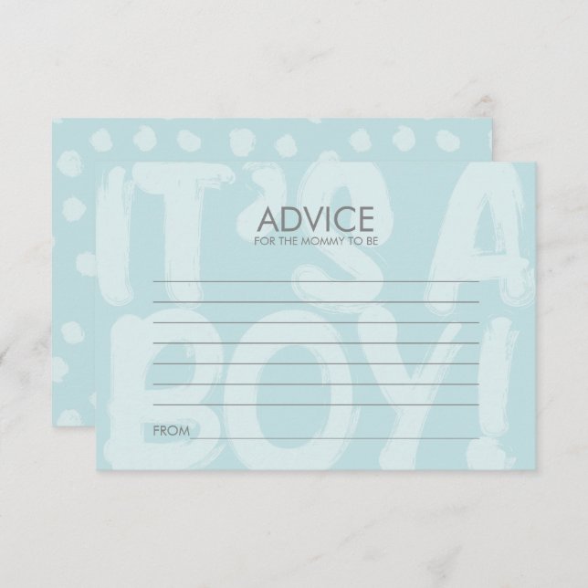 Cartão De Aviso De Chá de fraldas Azul De grafite  (Frente/Verso)