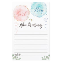 Cartão de Aviso de Chá de fraldas para Balões