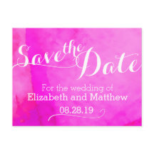 Cartão de aviso de data com pintura em aquarela ro